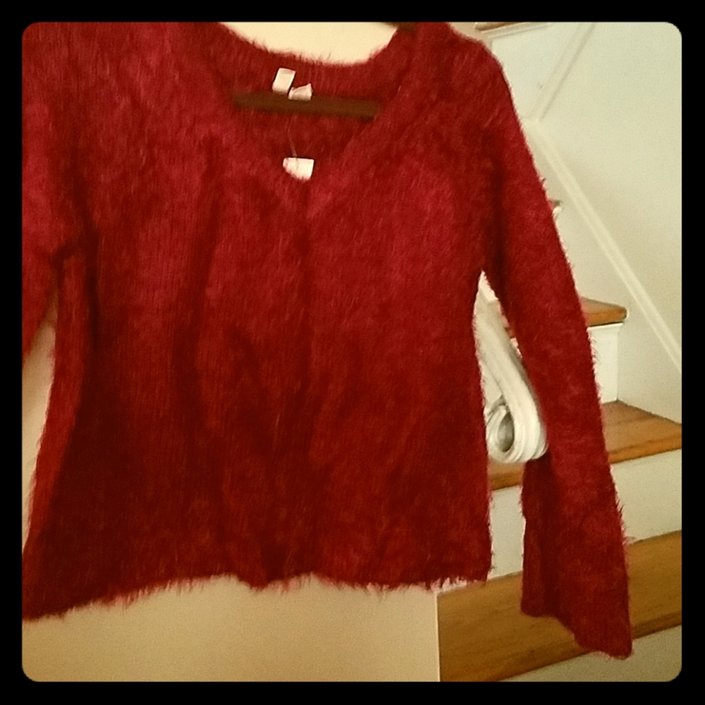 Anthropologie Red Fashion Sweater